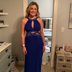 Royal blue formal prom dress